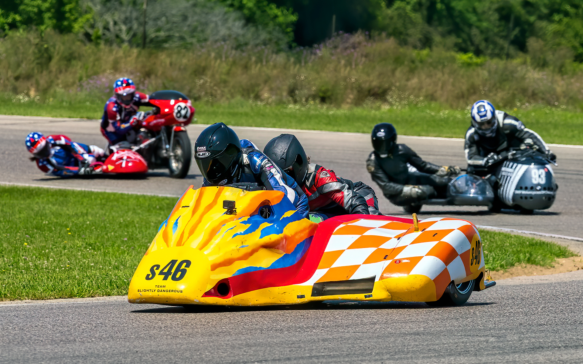 Sidecar motorcycles road racing at Gingerman Raceway in South Haven, Michigan : Bikes  : Dan Sheehan Photographs - Fine Art Stock Photography