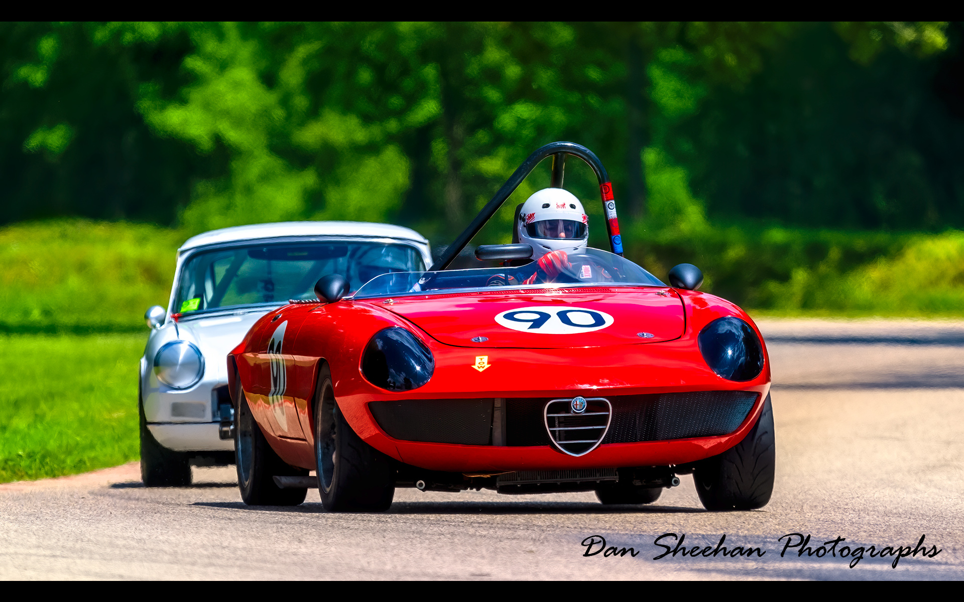 Vintage Alfa Romeo and Triumph sports cars road racing during a VSCDA event held at beautiful Blackhawk Farms Raceway in Illinois. : Cars : Dan Sheehan Photographs - Fine Art Stock Photography